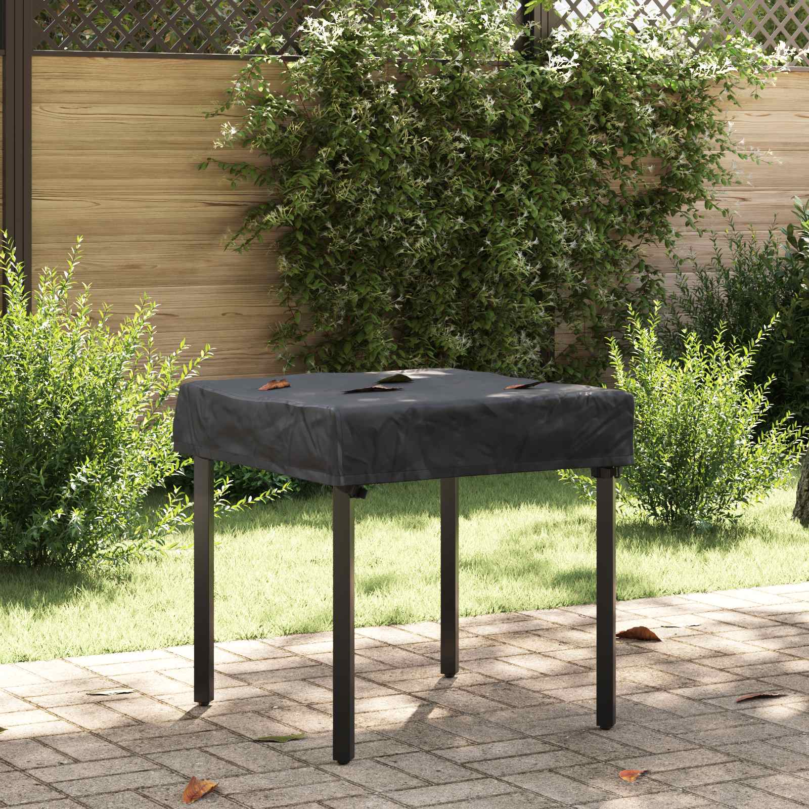 RELM Table Cover Plain 62x62x15 cm Fabric - Black