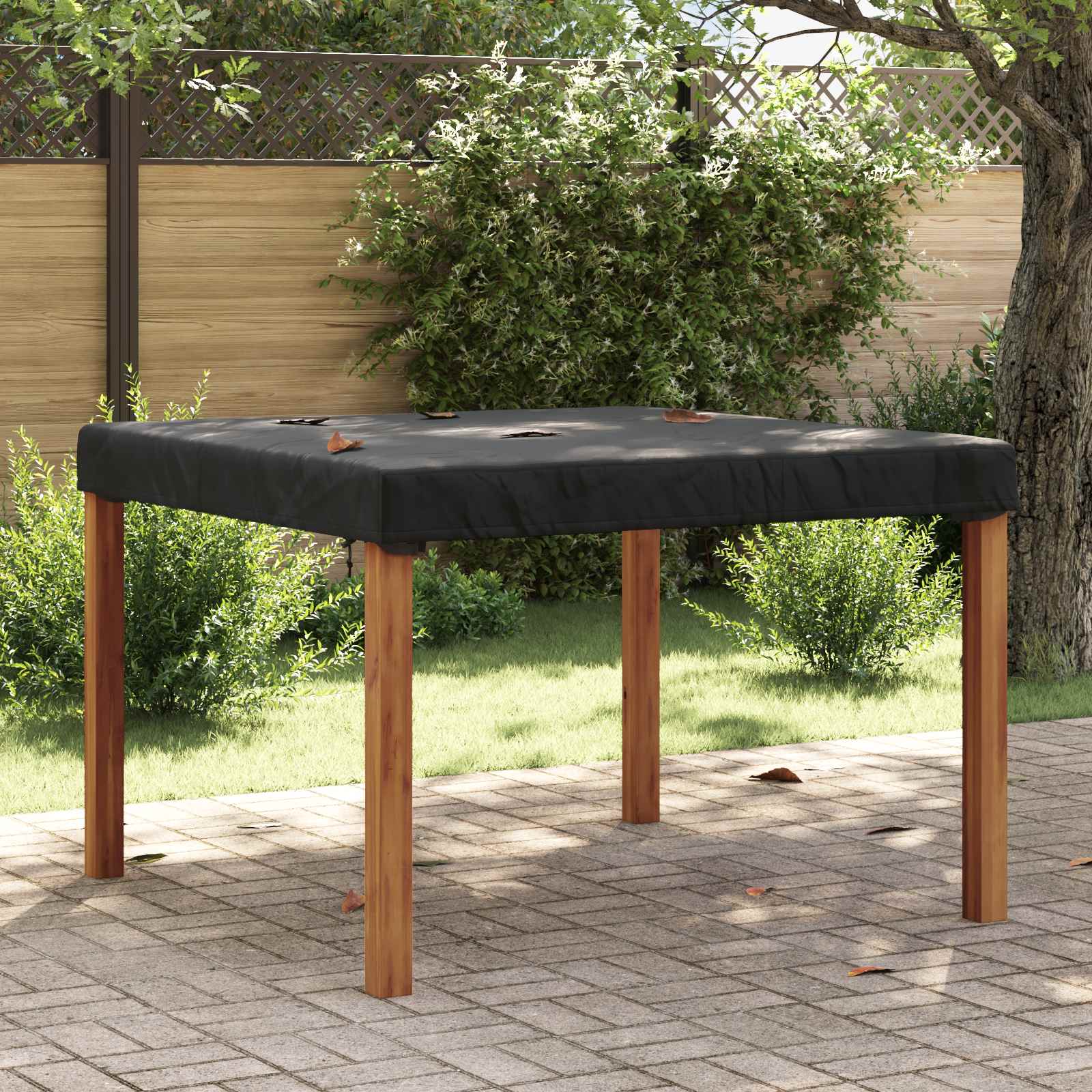 RELM Table Cover Plain 122x122x15 cm Fabric - Black