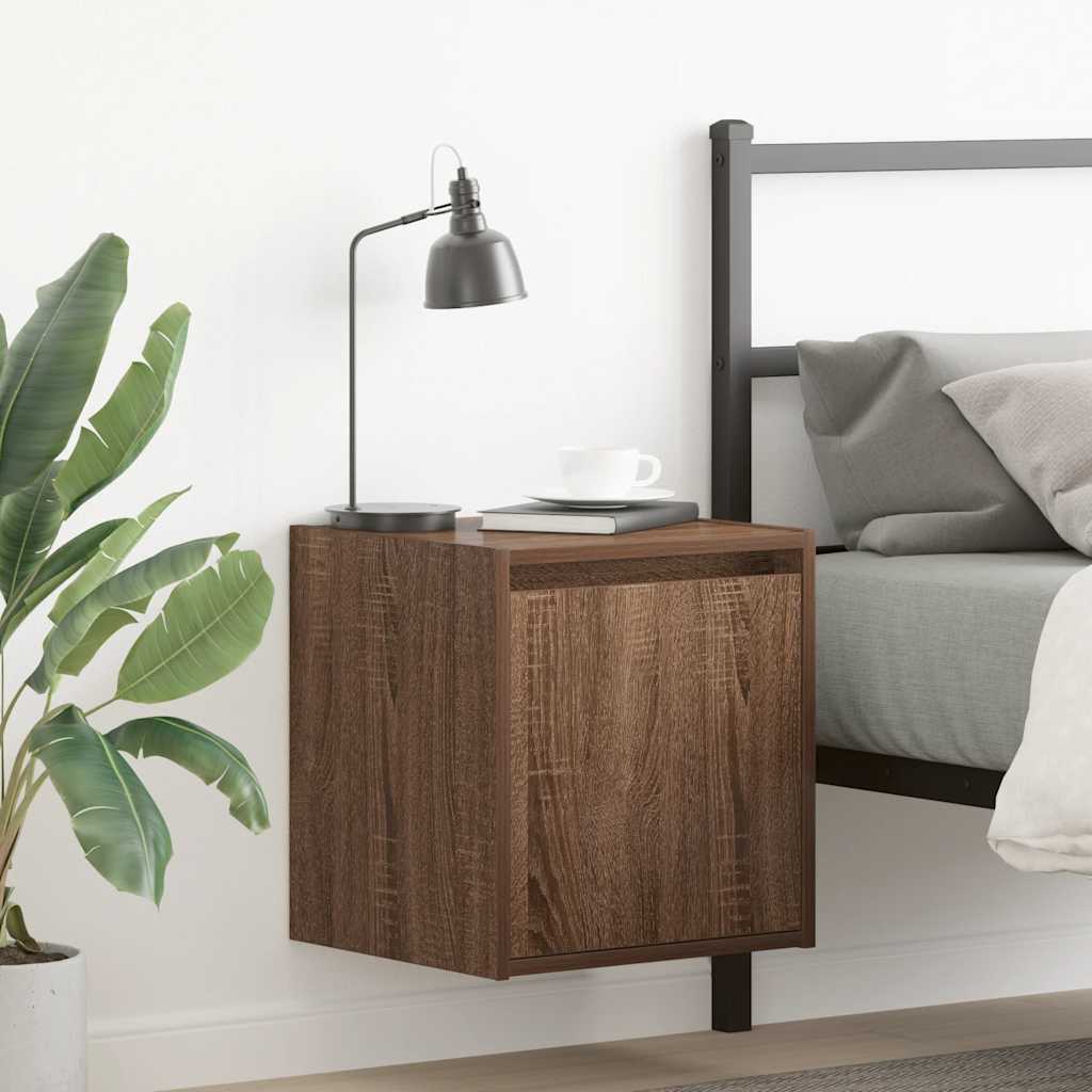 Wall-Mounted Bedside Cabinets 2 Pieces Brown Oak 38x34x40 cm