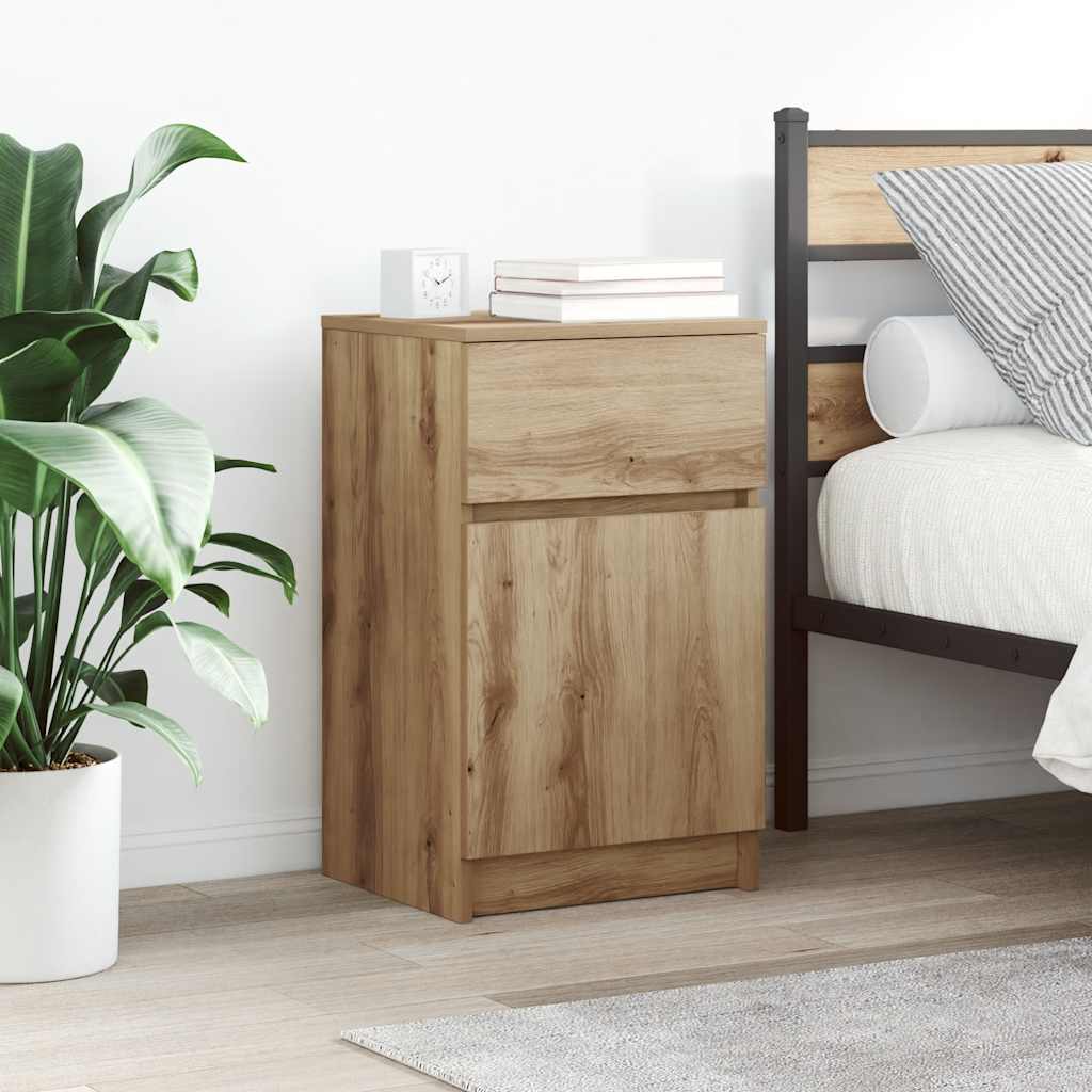 Bedside Cabinet Artisan Oak 39x35x65 cm Engineered Wood