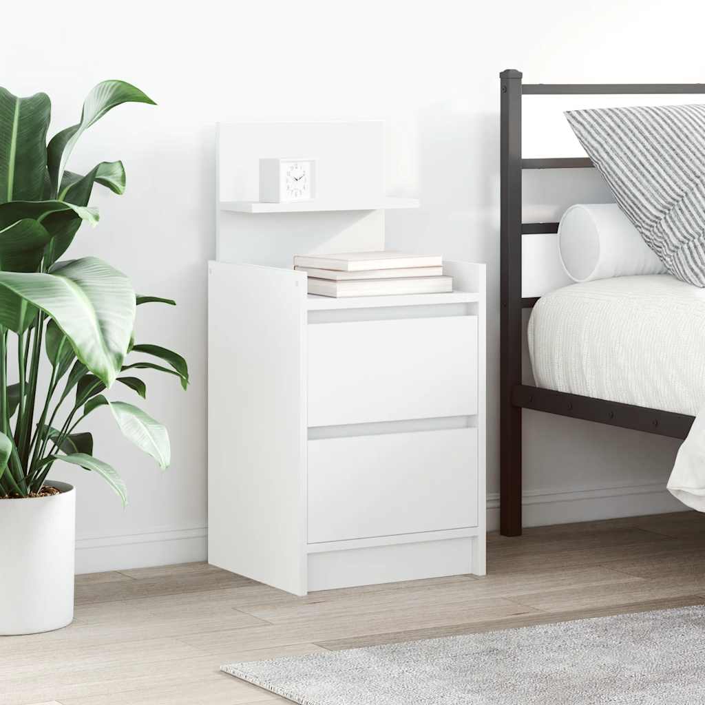 Bedside Cabinets with 2 Drawers 2 Pieces White 38x34x80 cm