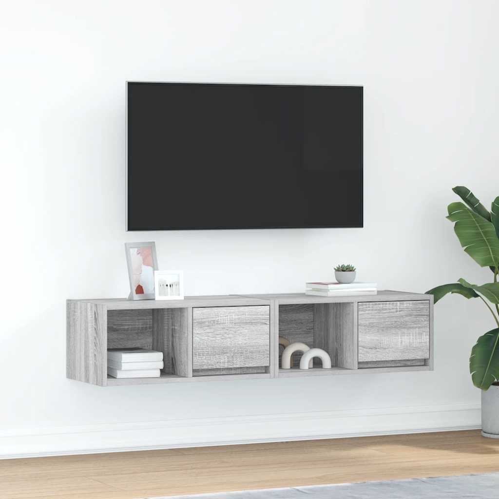 TV Cabinets 2 Pieces Grey Sonoma 60x31x25.5 cm Engineered Wood