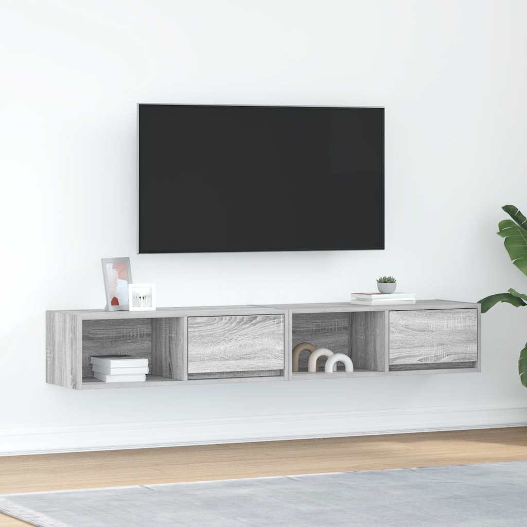 TV Cabinets 2 Pieces Grey Sonoma 80x31x25.5 cm Engineered Wood