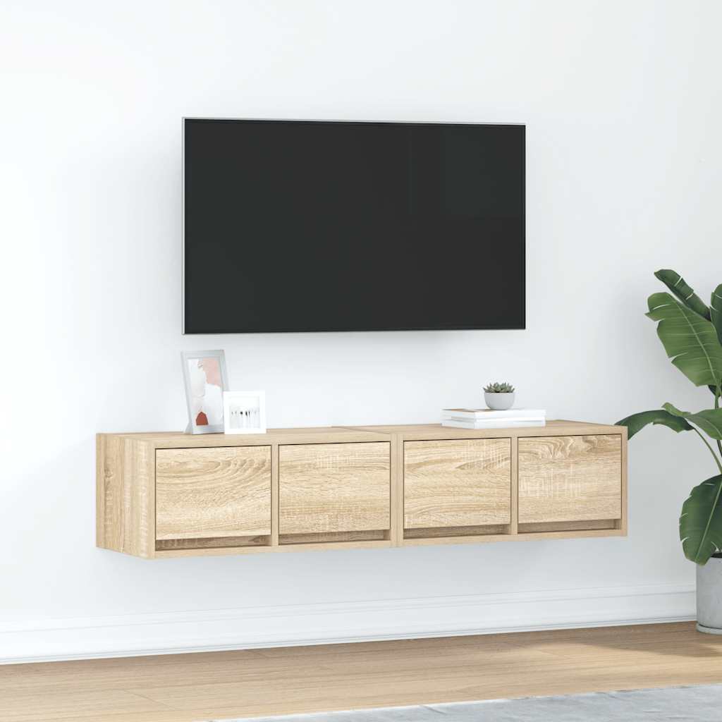TV Cabinets 2 Pieces Sonoma Oak 60x31x25.5 cm Engineered Wood
