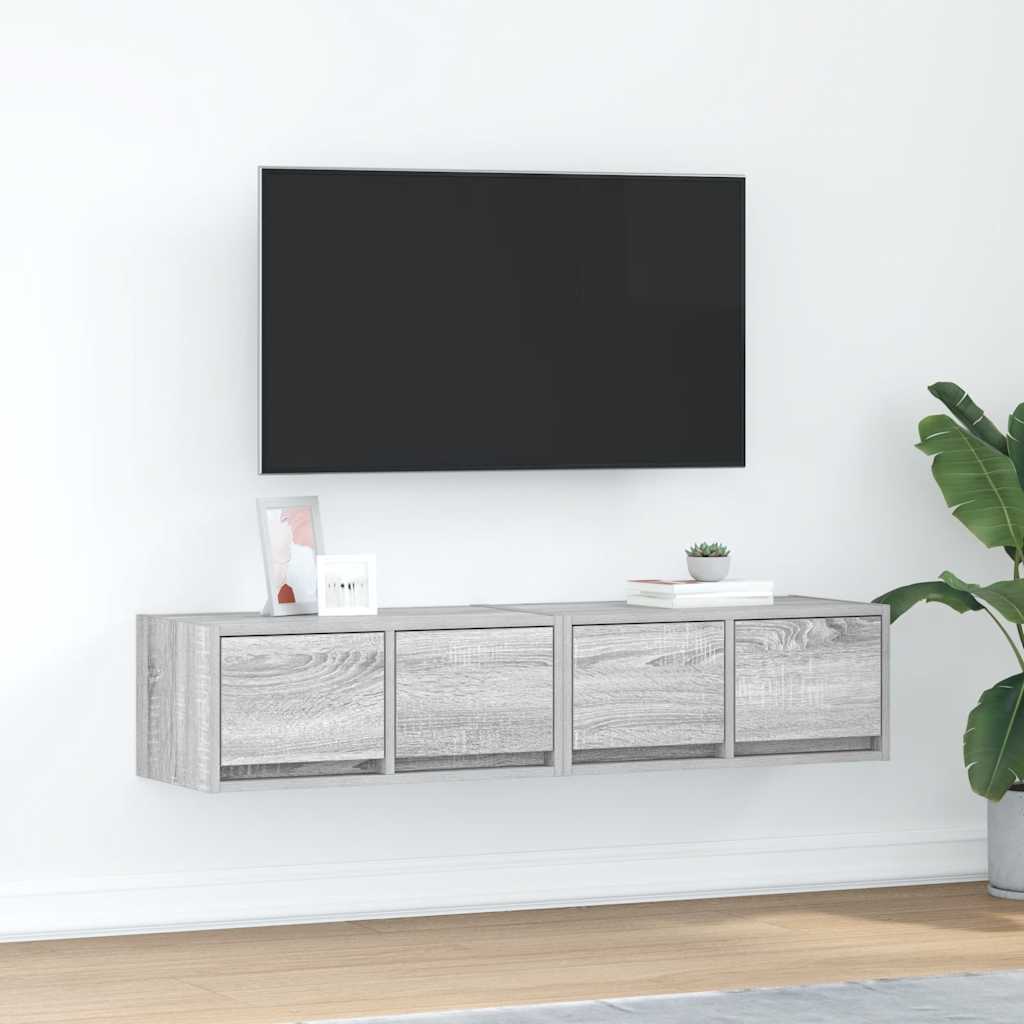 TV Cabinets 2 Pieces Grey Sonoma 60x31x25.5 cm Engineered Wood