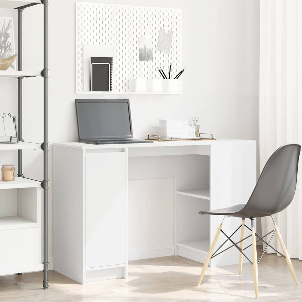 Desk White 120x42x76 cm Engineered Wood