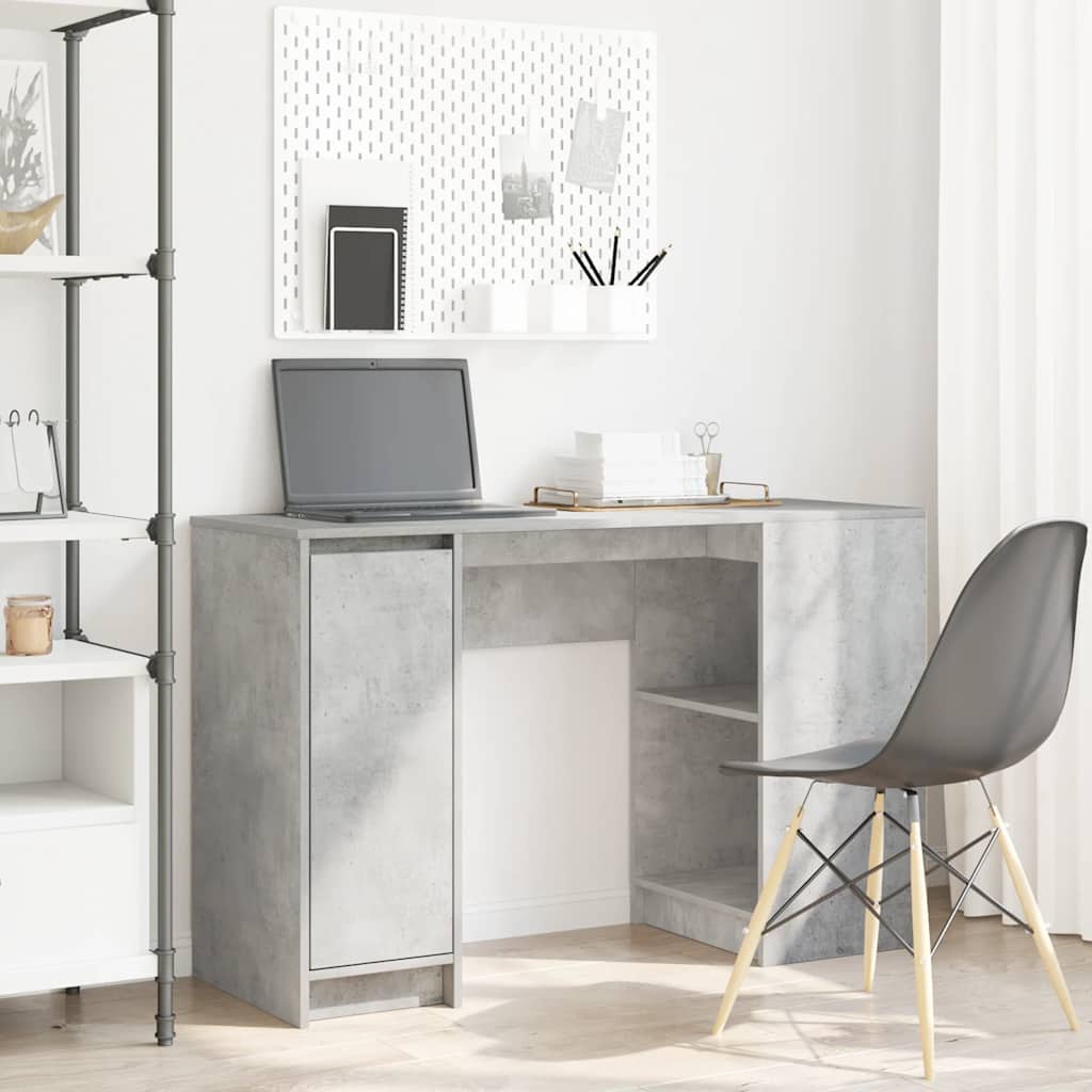 Desk Concrete Grey 120x42x76 cm Engineered Wood