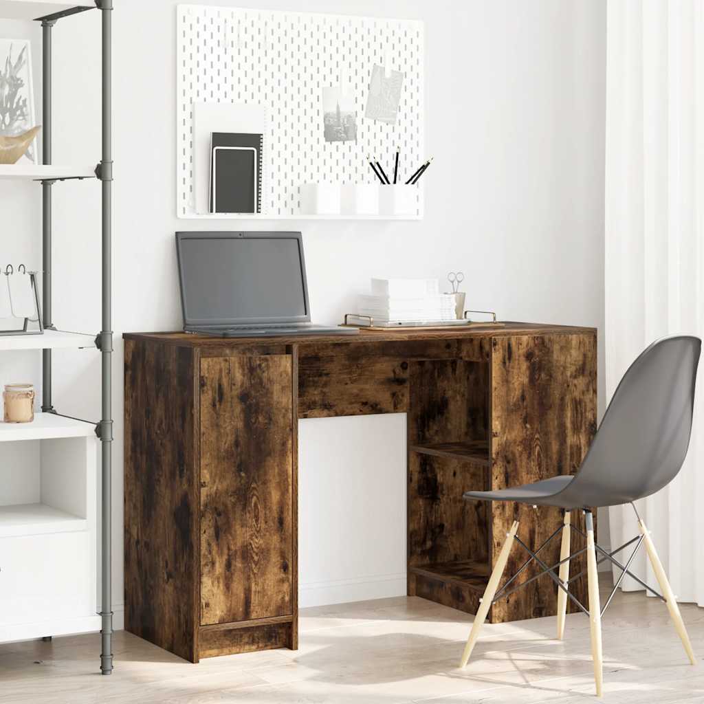 Desk Smoked Oak 120x42x76 cm Engineered Wood