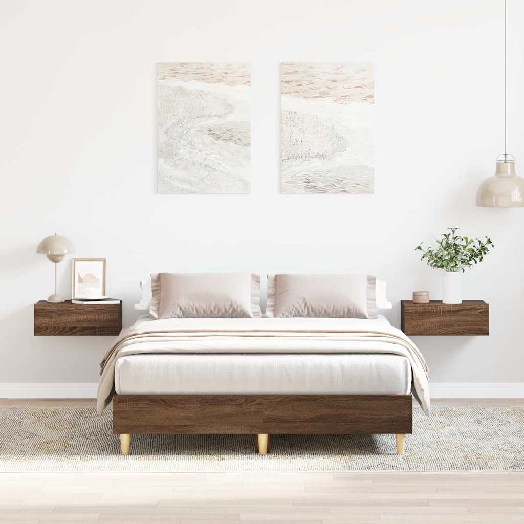 Bedframe Brown Oak 120x200cm Engineered Wood