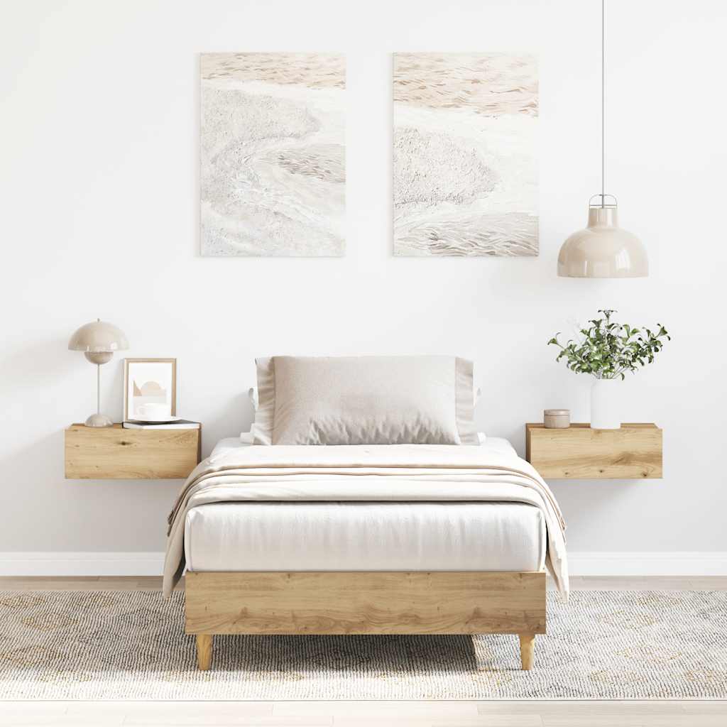 Bedframe Artisan Oak 100x200cm Engineered Wood