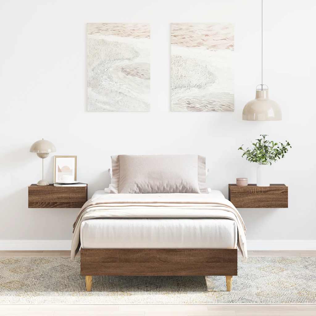 Bedframe Brown Oak 90x200cm Engineered Wood