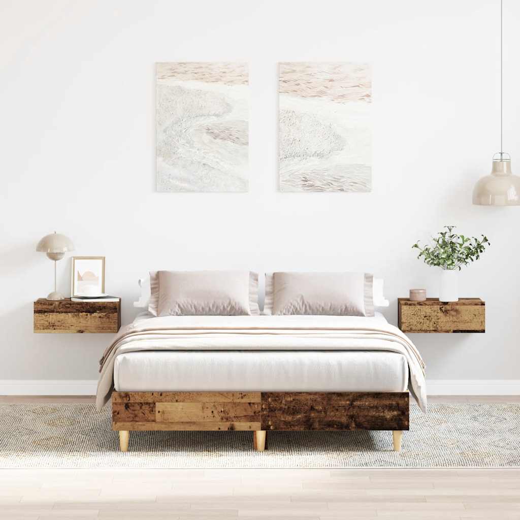 Bedframe Old Wood 135x190cm Double Engineered Wood