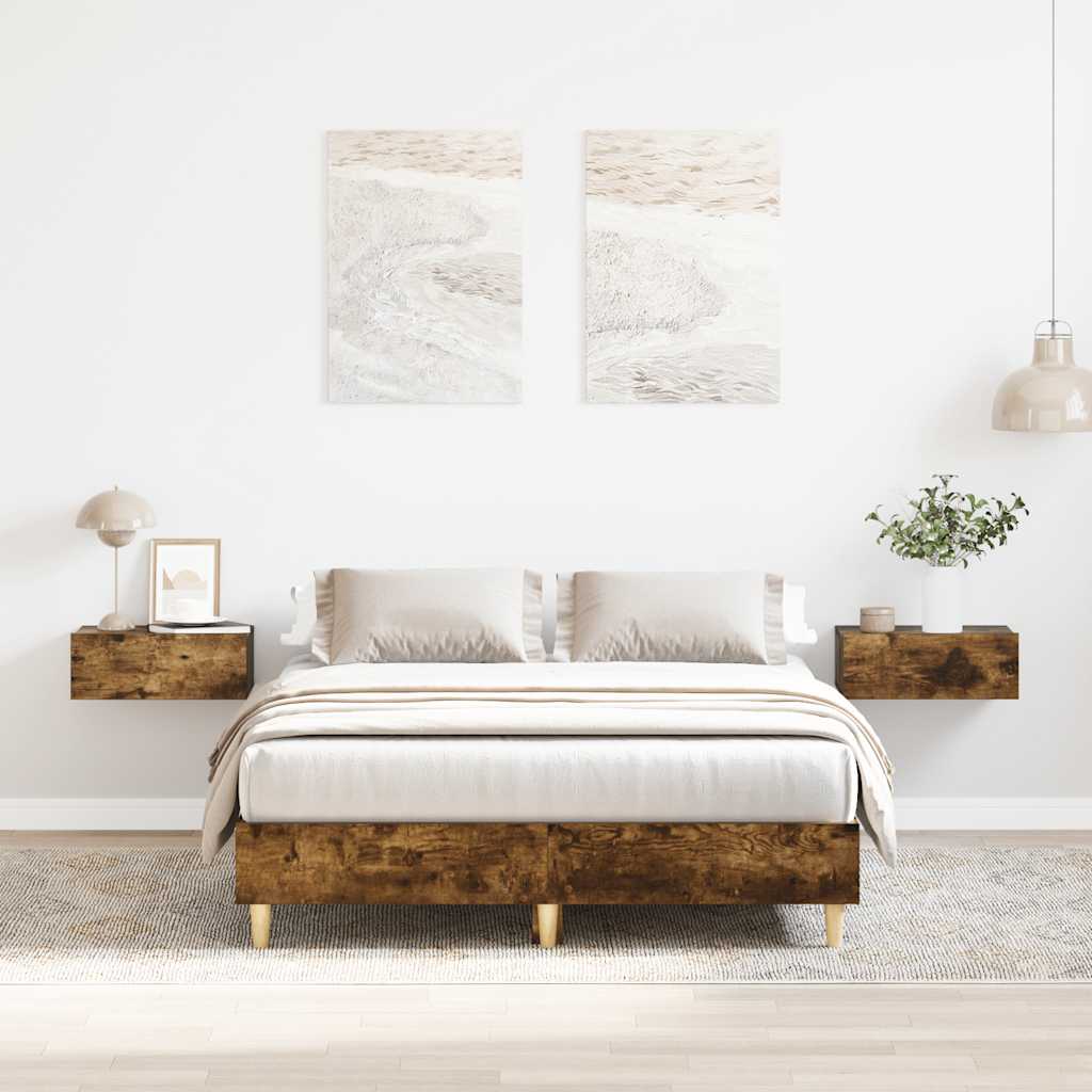 Bedframe Smoked Oak 120x190cm Small Double Engineered Wood