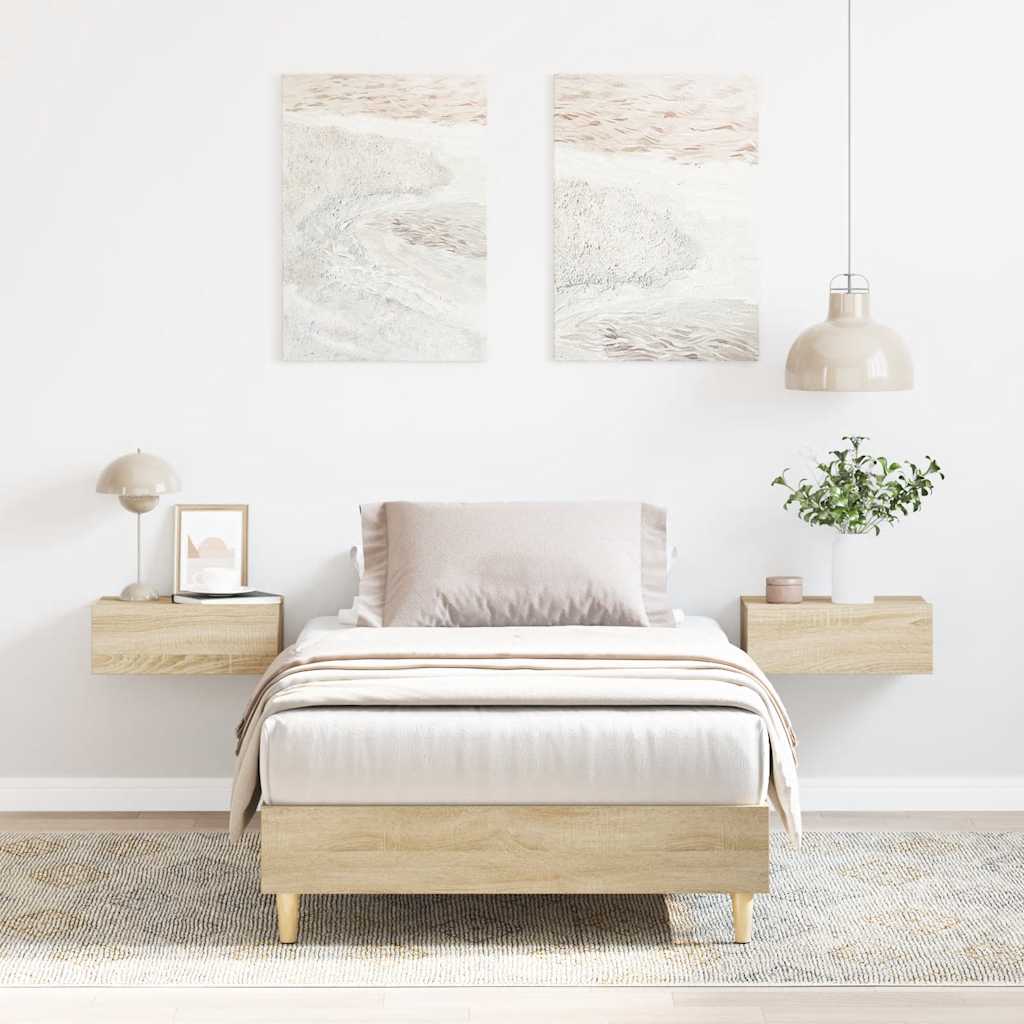 Bedframe Sonoma Oak 75x190cm Small Single Engineered Wood