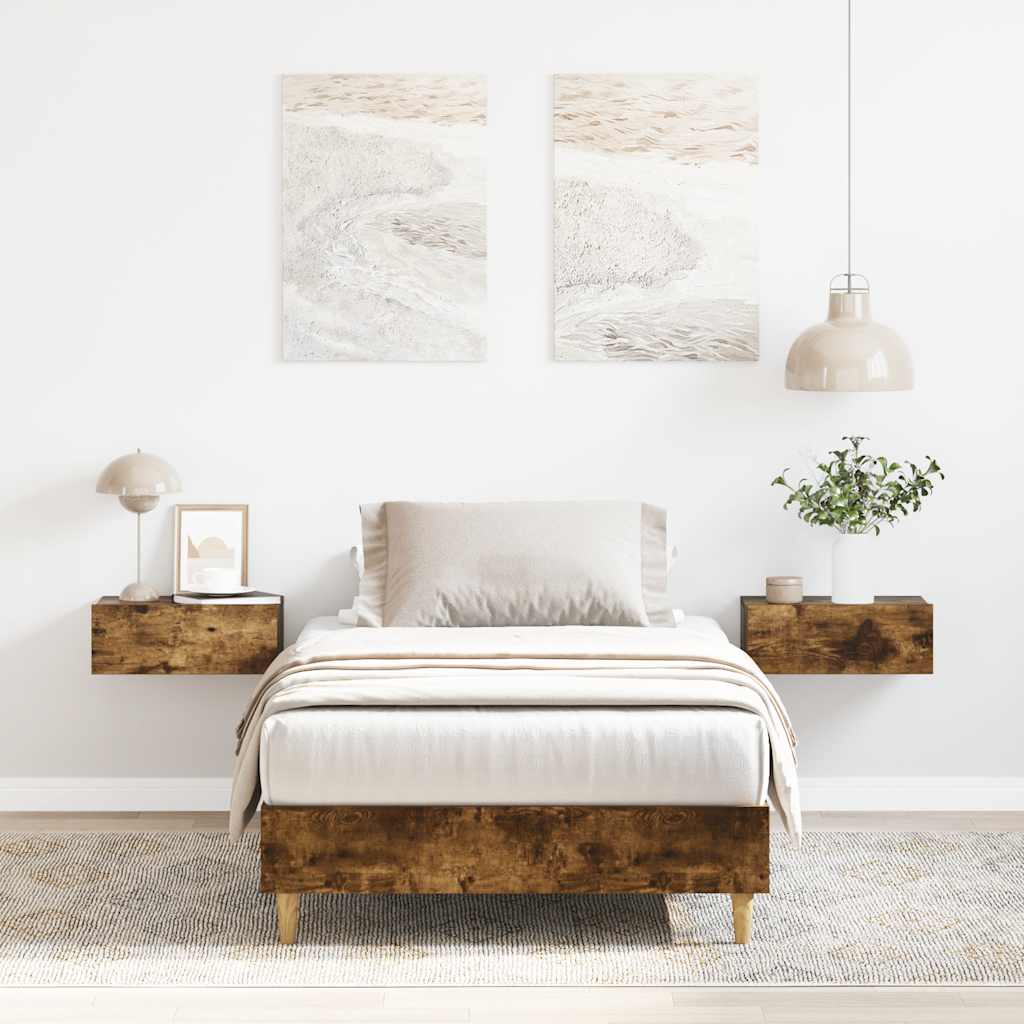Bedframe Smoked Oak 75x190cm Small Single Engineered Wood