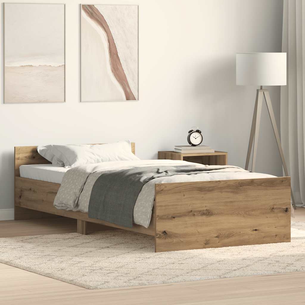 Bedframe Artisan Oak 75x190cm Engineered Wood