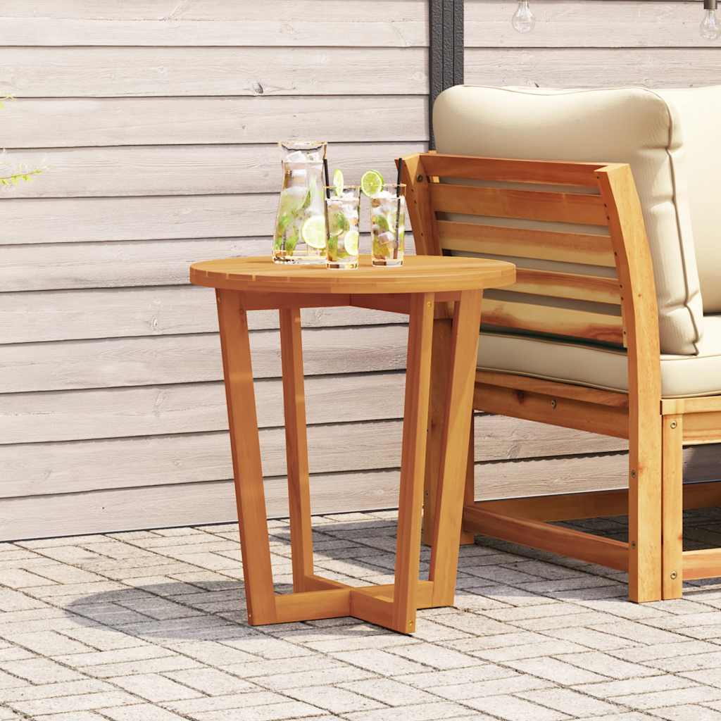 GLIHAL Garden Side Table Round Dia 70x75 cm Acacia Wooden