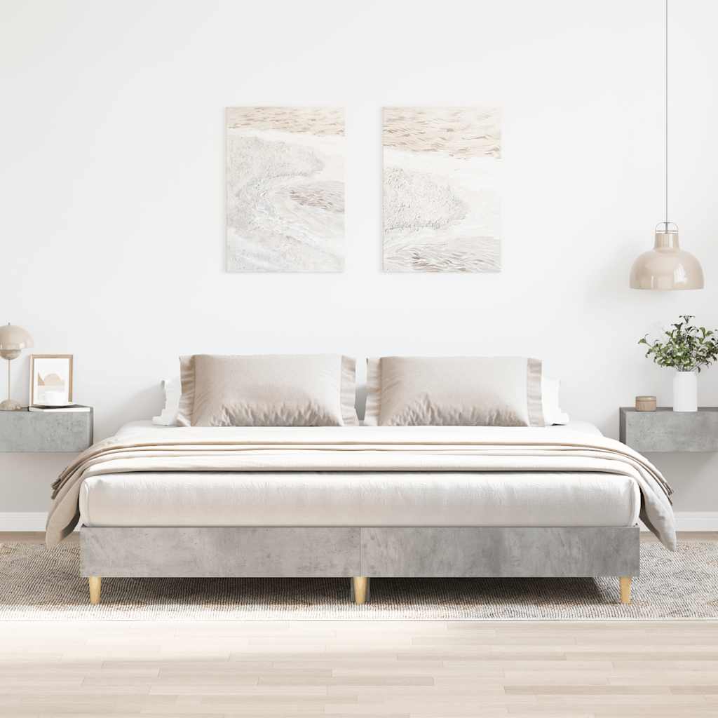 Bedframe Concrete Grey 200x200cm Engineered Wood
