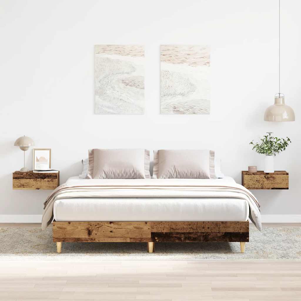 Bedframe Old Wood 150x200cm King Size Engineered Wood