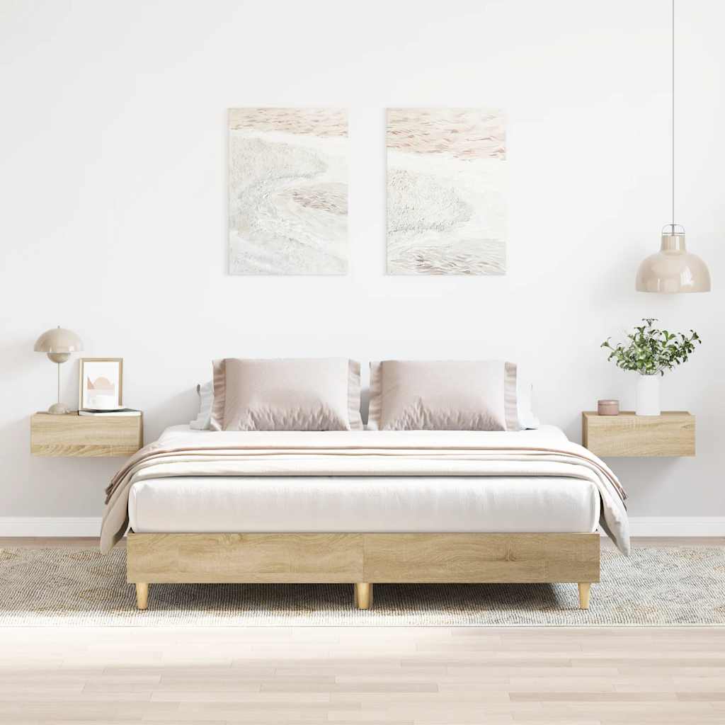 Bedframe Sonoma Oak 140x200cm Engineered Wood
