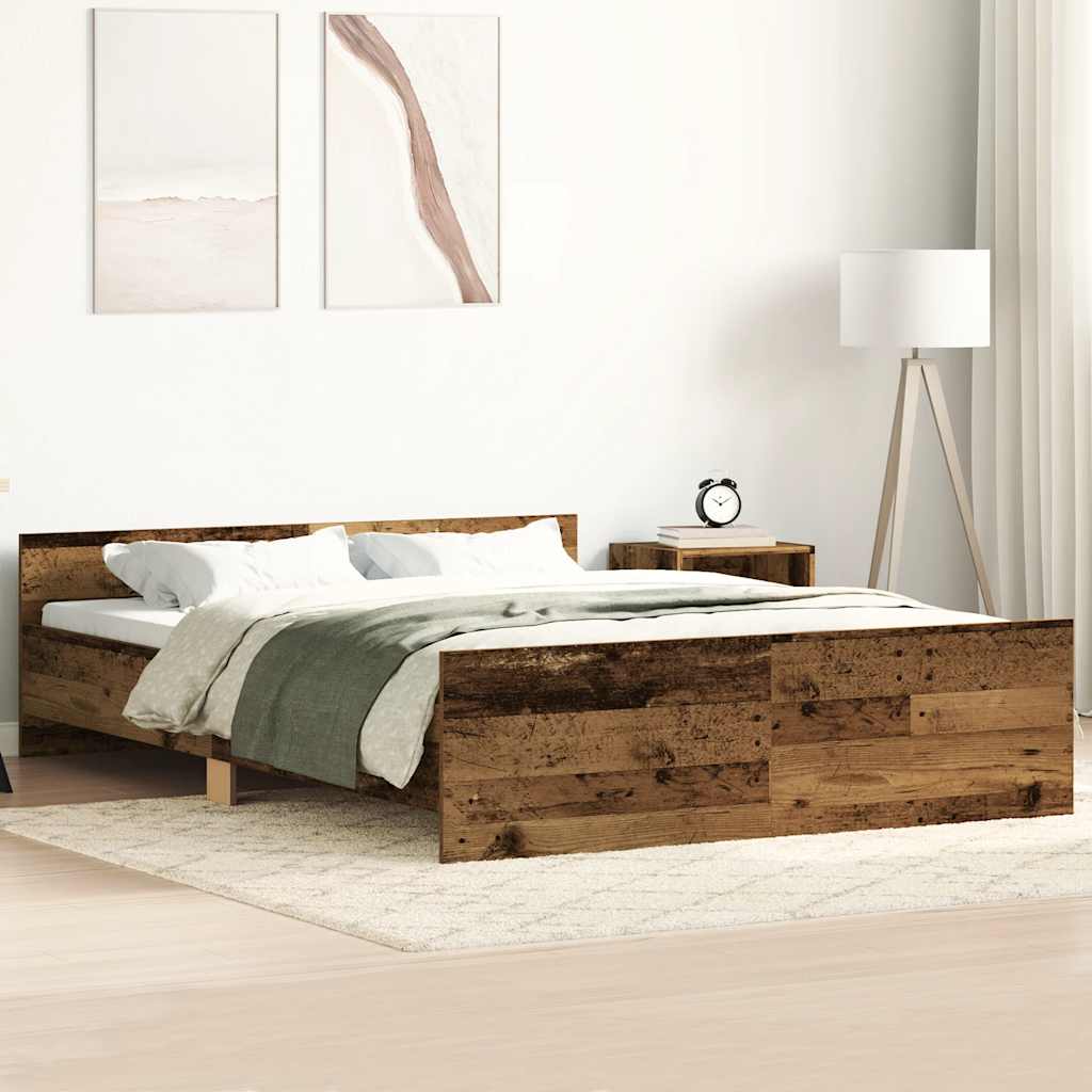 Bedframe Old Wood 140x200cm Engineered Wood