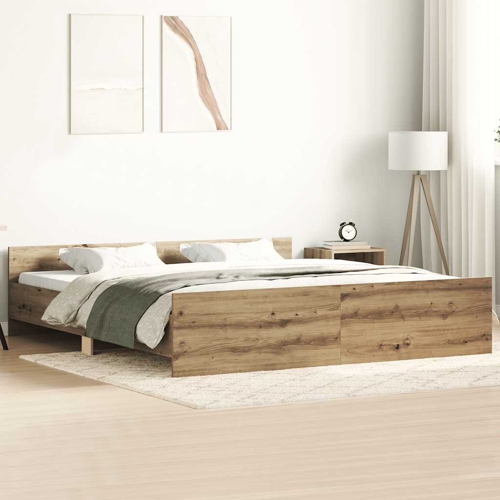 Bedframe Artisan Oak 160x200cm Engineered Wood