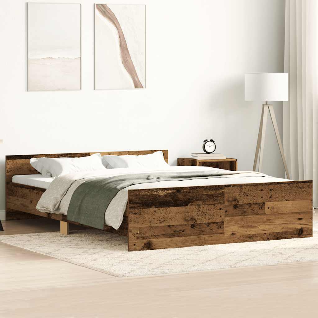 Bedframe Old Wood 135x190cm Engineered Wood