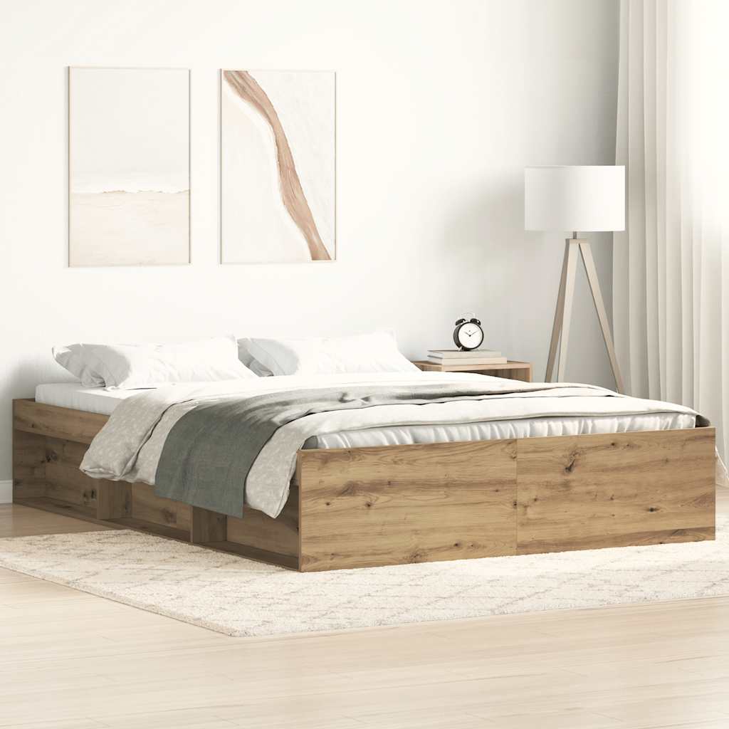 Bedframe Artisan Oak 120x200cm Engineered Wood
