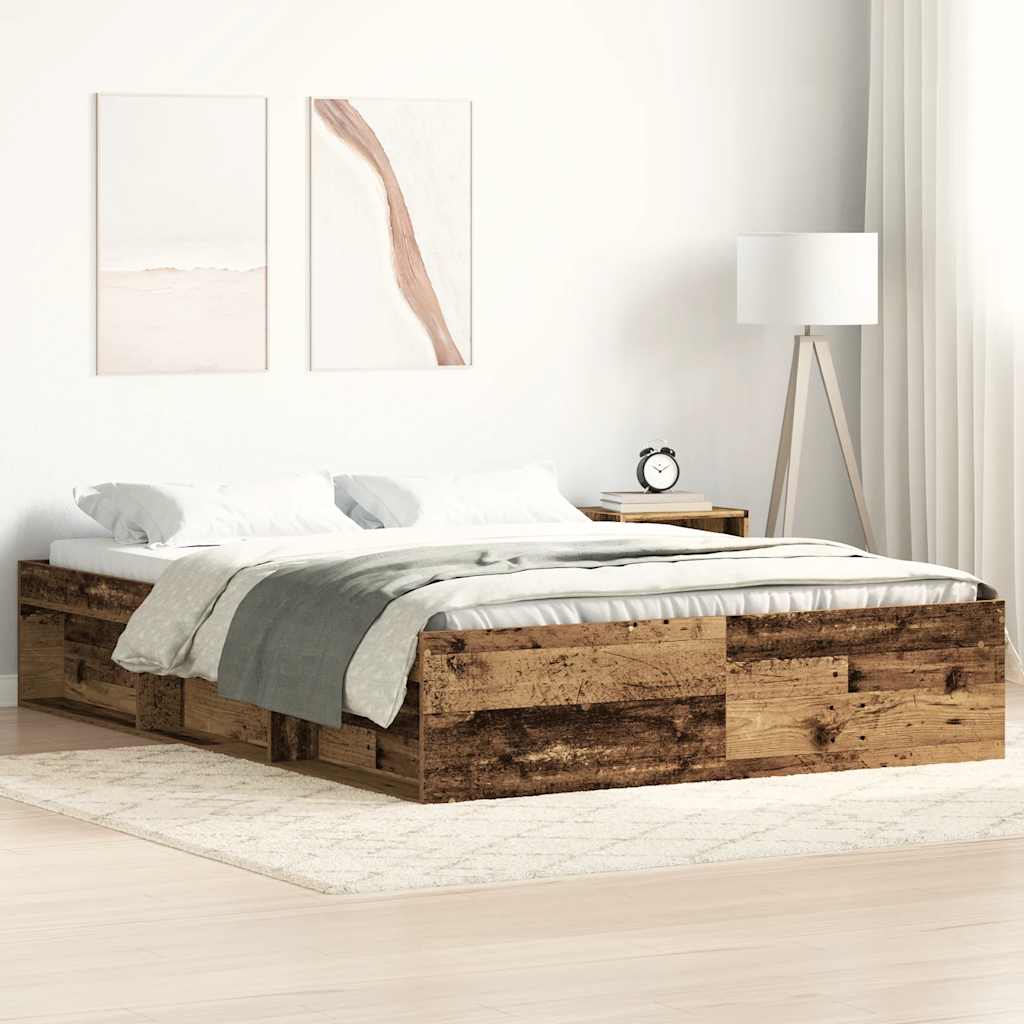 Bedframe Old Wood 140x200cm Engineered Wood