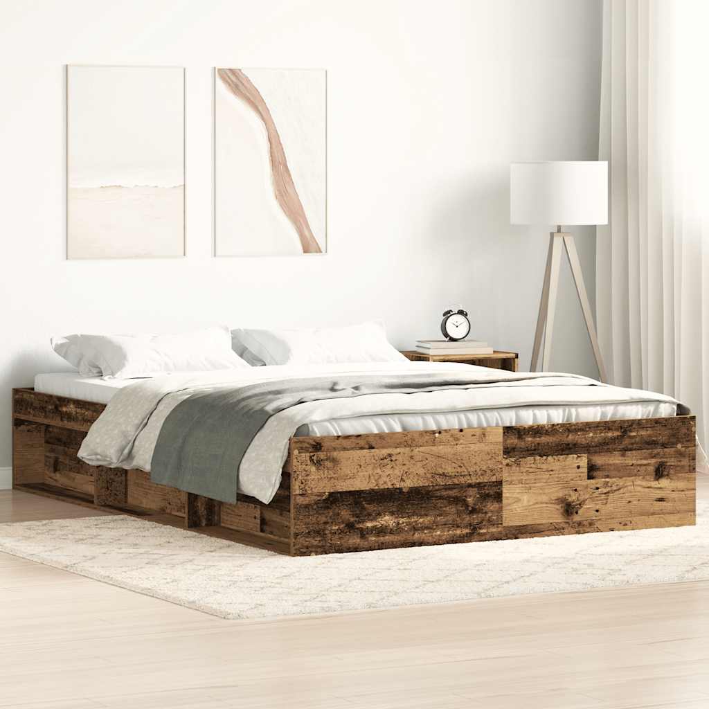 Bedframe Old Wood 140x190cm Engineered Wood