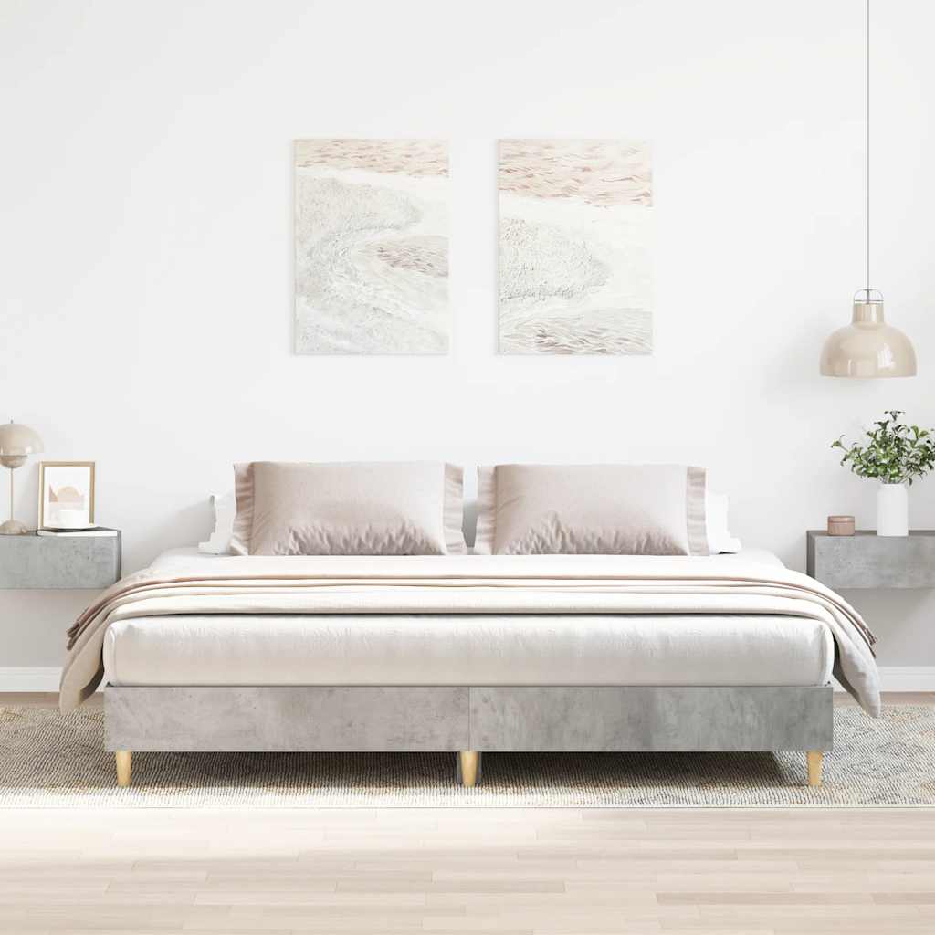 Bedframe Concrete Grey 160x200cm Engineered Wood