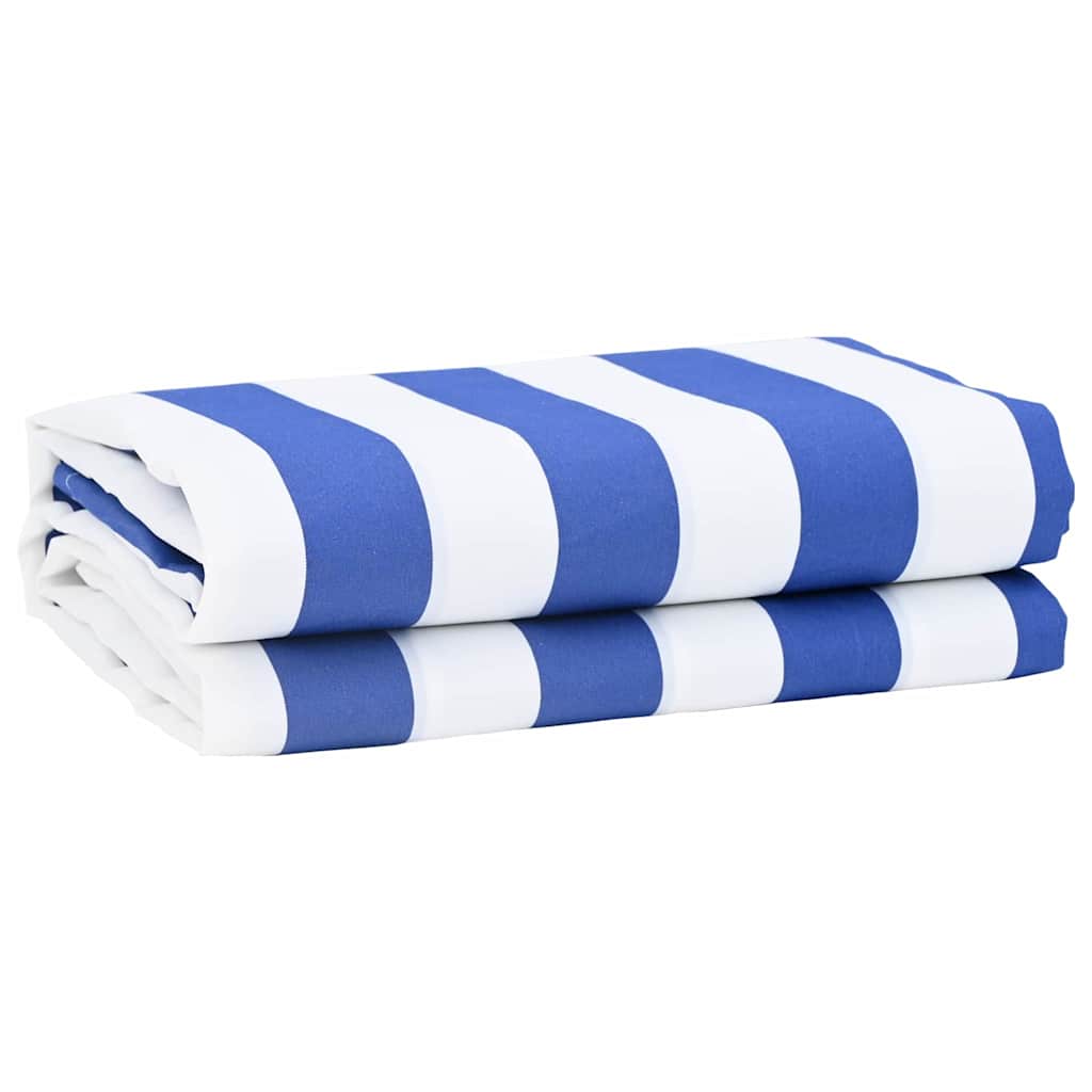 Awning Replacement Fabric Blue and White 10x1.6 m