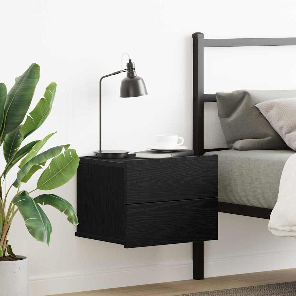 Bedside Cabinet in Black Oak - 40 x 30 x 30 cm - Made from Engineered Wood