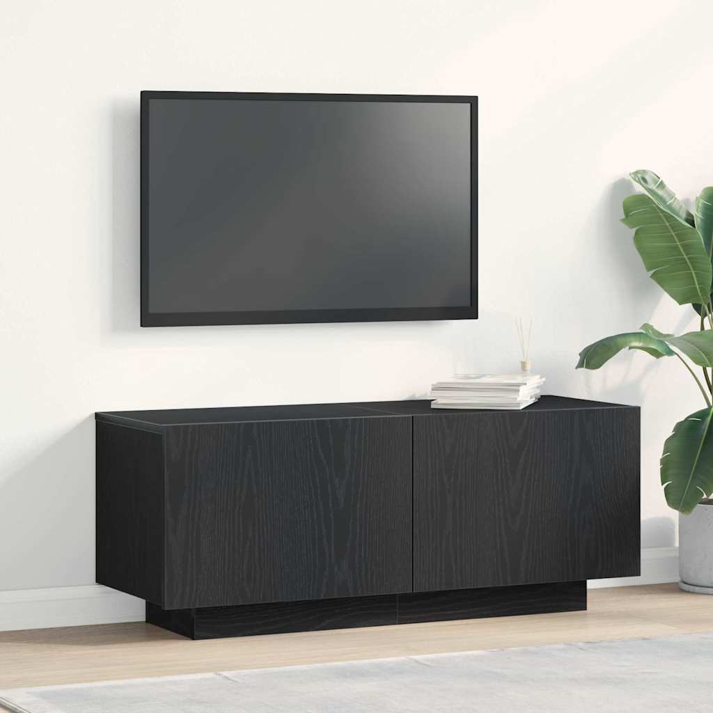 TV Stand Black Oak 100x35x40 cm Made of Engineered Wood