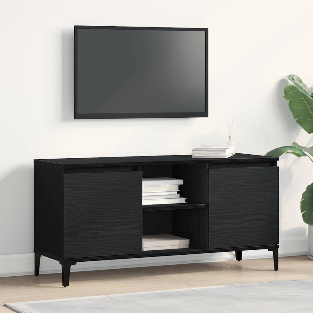 Black Oak TV Stand - 102x35x50 cm Made from Engineered Wood