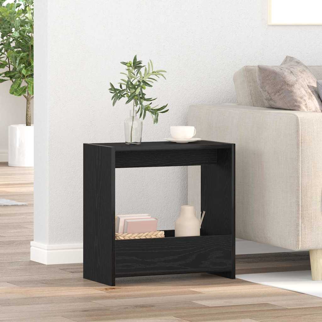 Side Table Black Oak 50x26x50 cm Engineered Wood