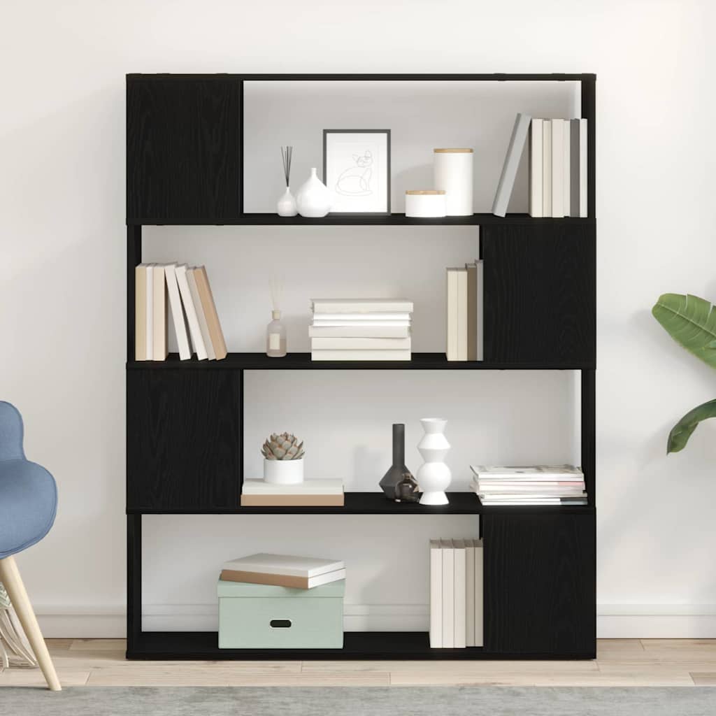 TV Cabinet Black Oak Engineered Wood 100 x 24 x 124 cm