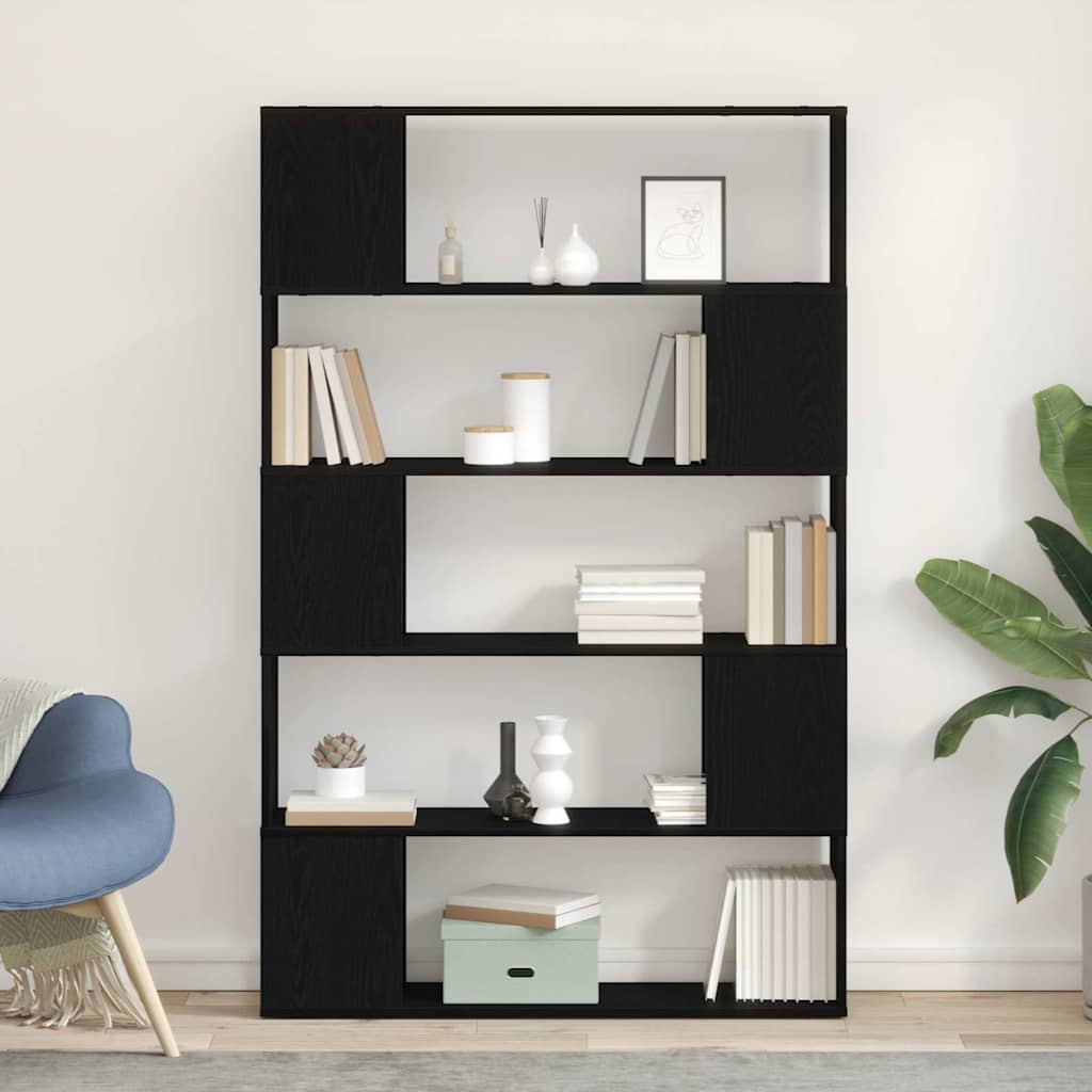 Black Oak Book Shelf 100x24x155 cm Made with Engineered Wood