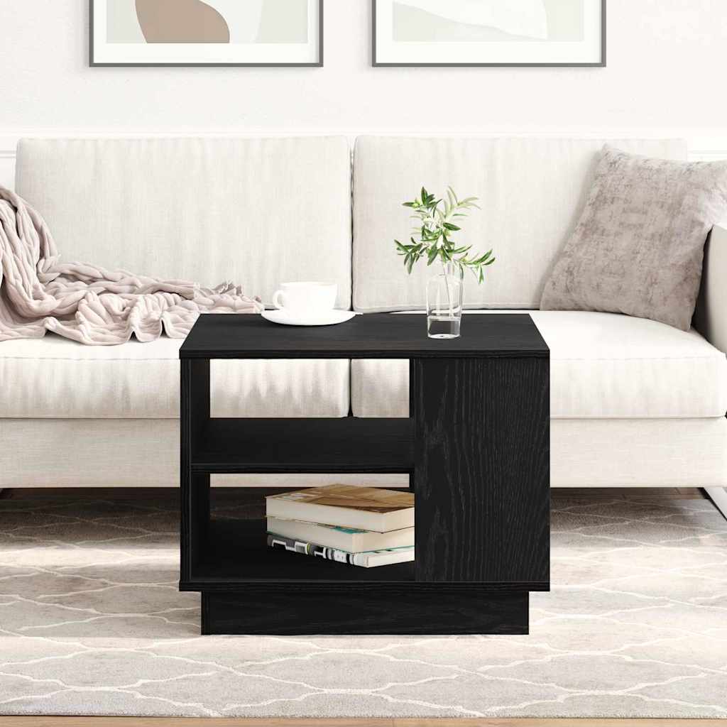 Black Oak Coffee Table 55x55x42 cm Made of Engineered Wood