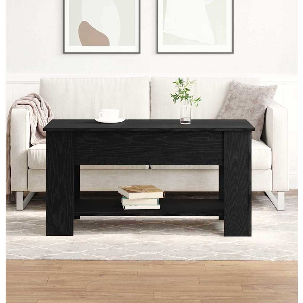 Black Oak Coffee Table - 101x49x52 cm Made from Engineered Wood