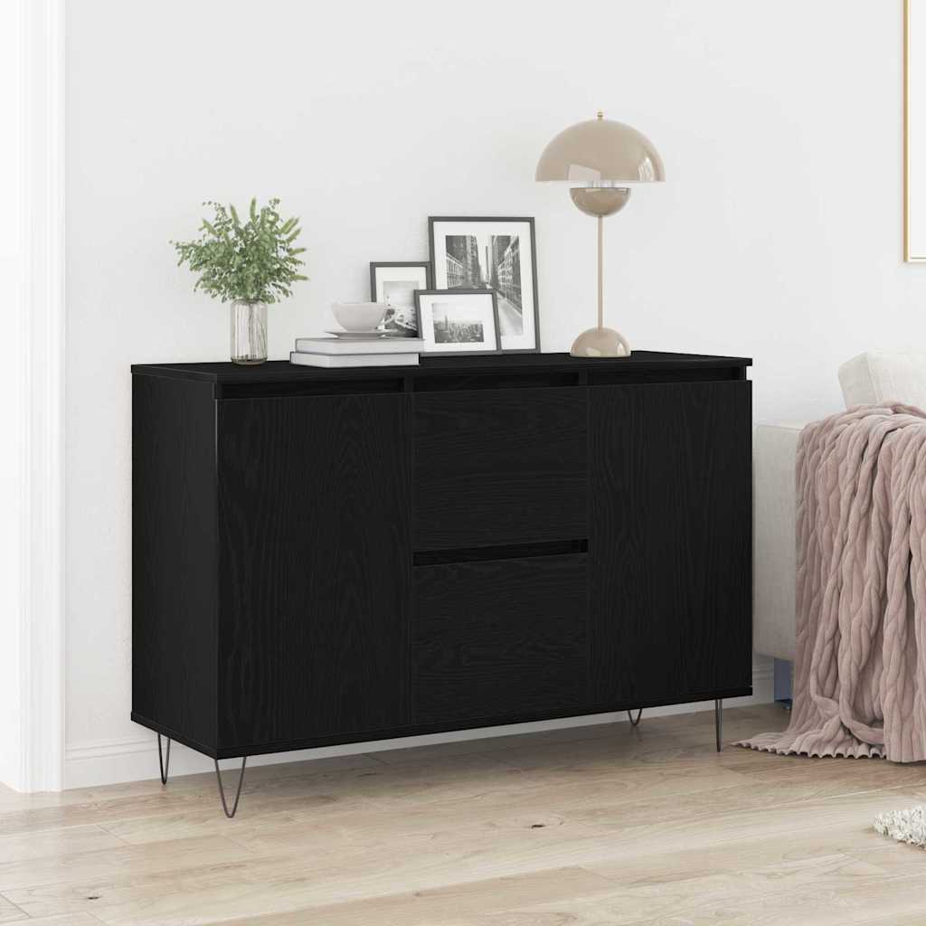 Sideboard Black Oak 101,5x35x70 cm Engineered Wood