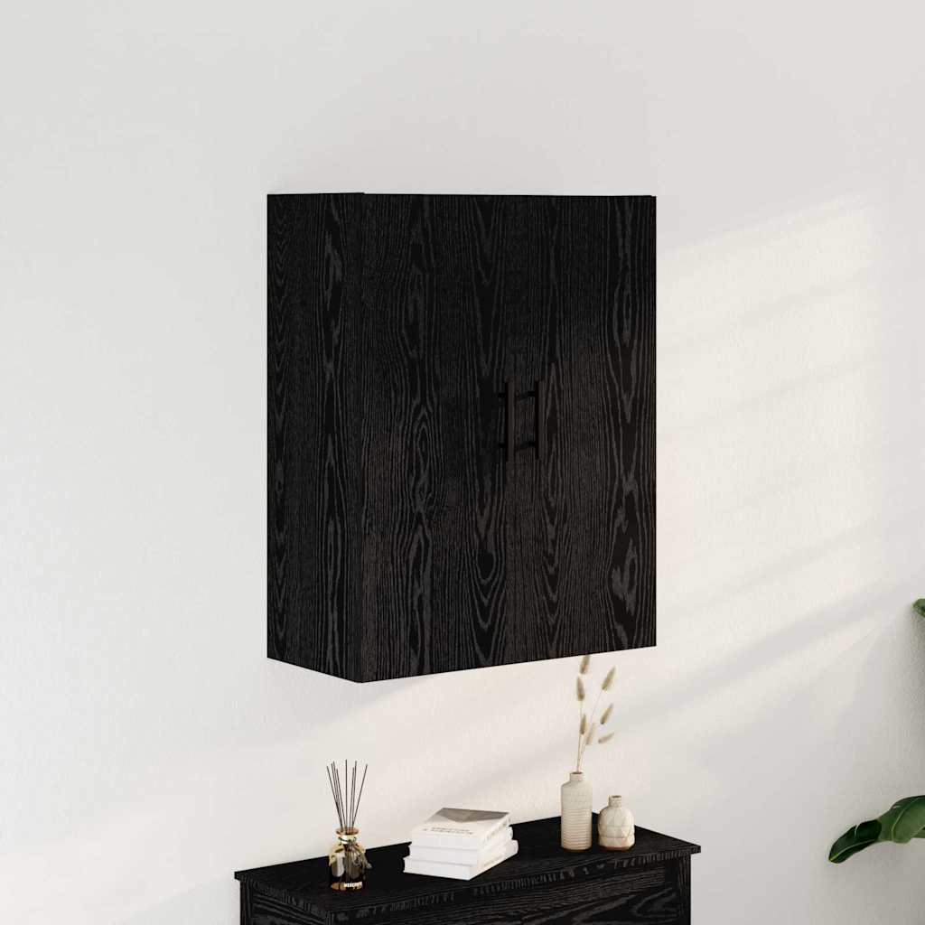 Wall Mounted Cabinet Black Oak 69,5x34x90 cm Engineered Wood