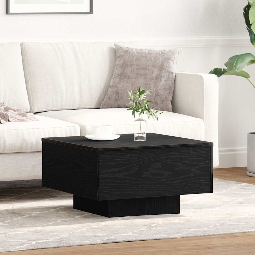 Black Oak Coffee Table 55x55x31 cm Made from Engineered Wood