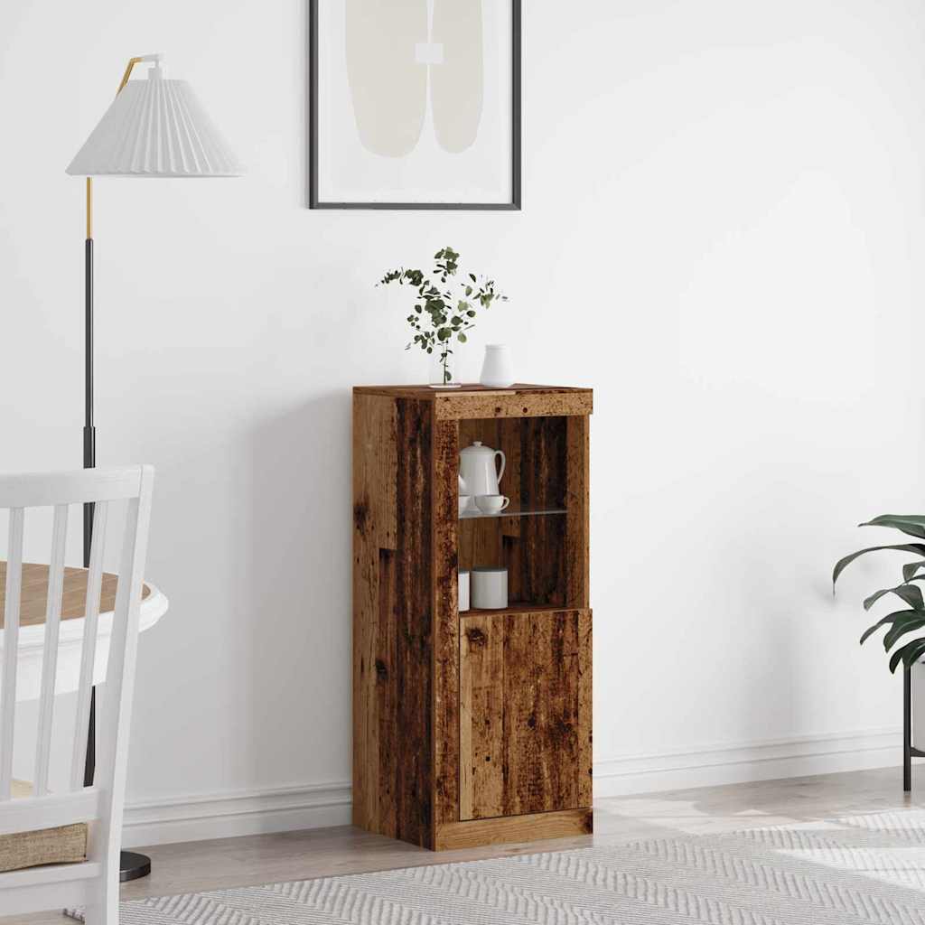 Sideboard with LED Lights Old Wood 41x37x100 cm