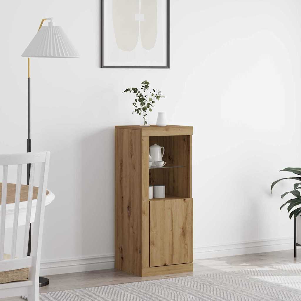 Sideboard with LED Lights Artisan Oak 41x37x100 cm