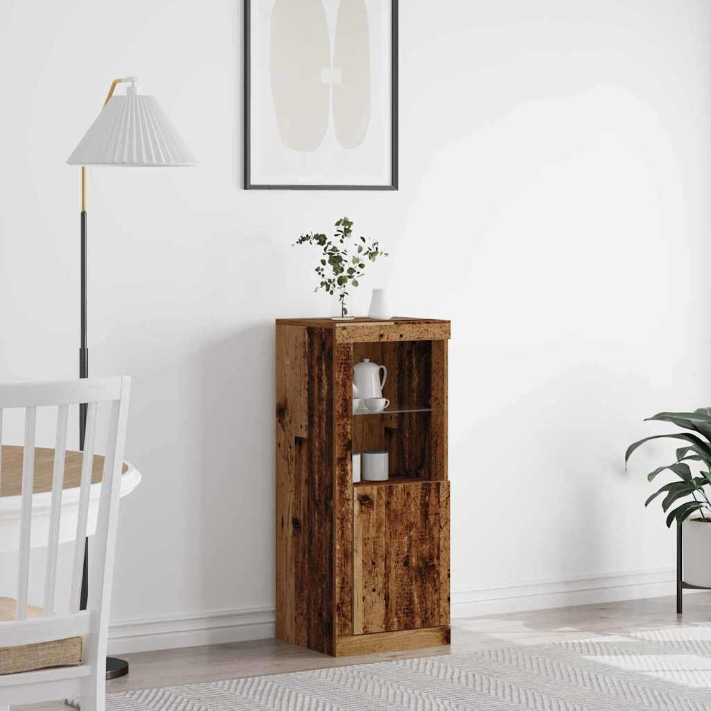Sideboard with LED Lights Old Wood 41x37x100 cm