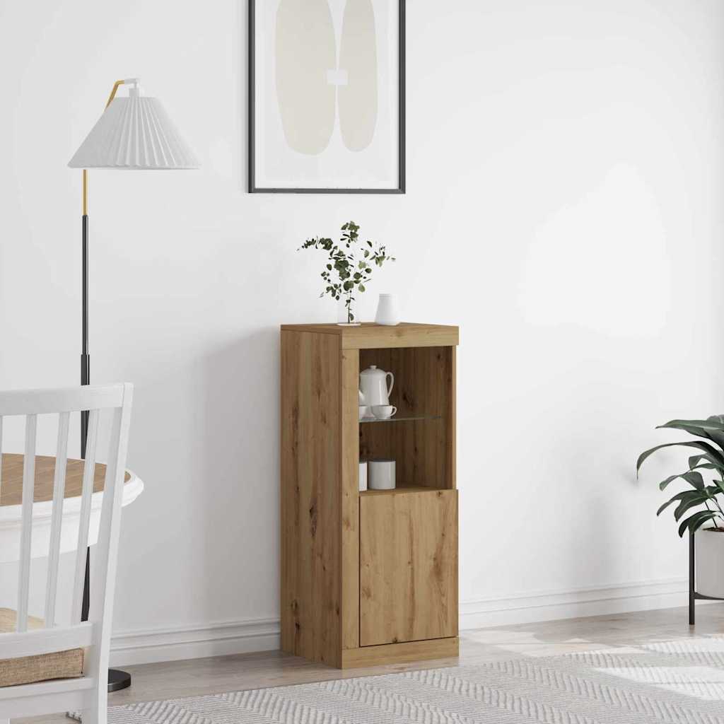 Sideboard with LED Lights Artisan Oak 41x37x100 cm