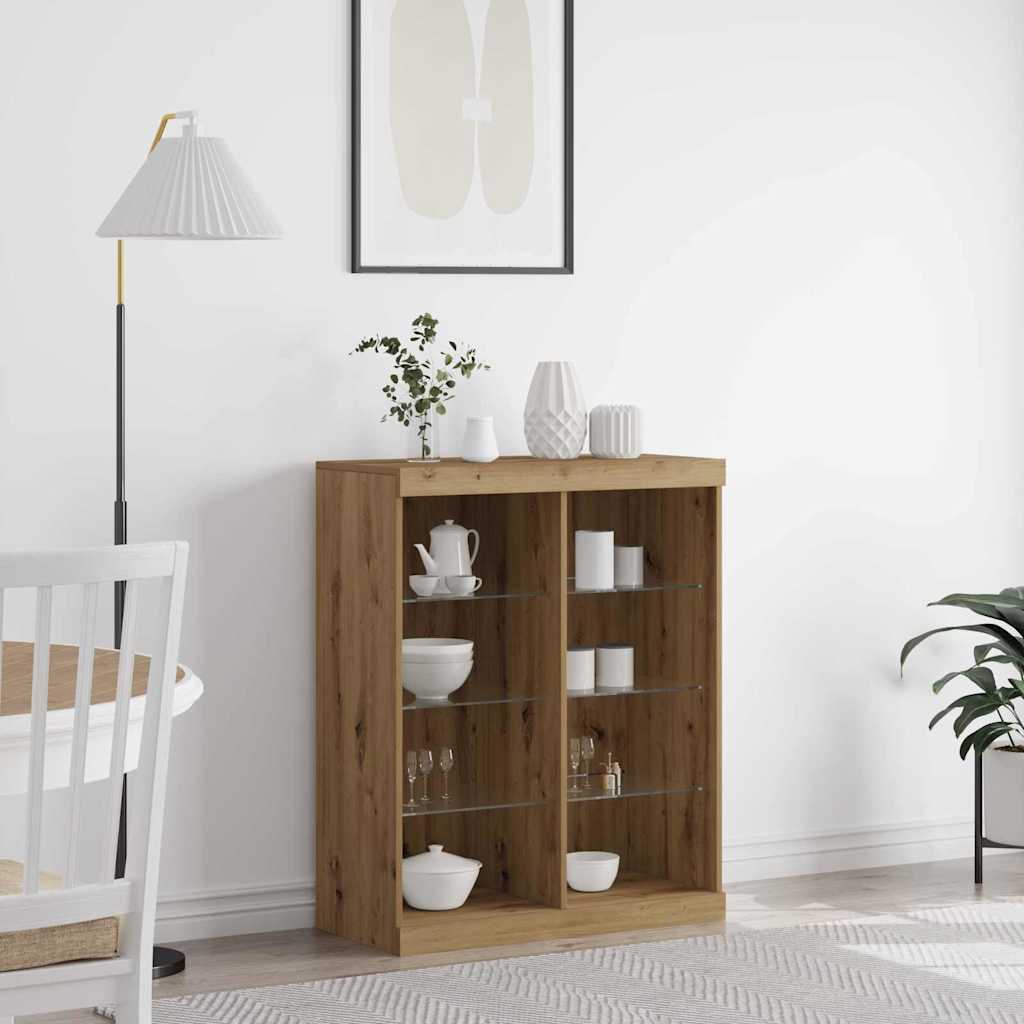 Sideboard with LED Lights Artisan Oak 41x37x100 cm