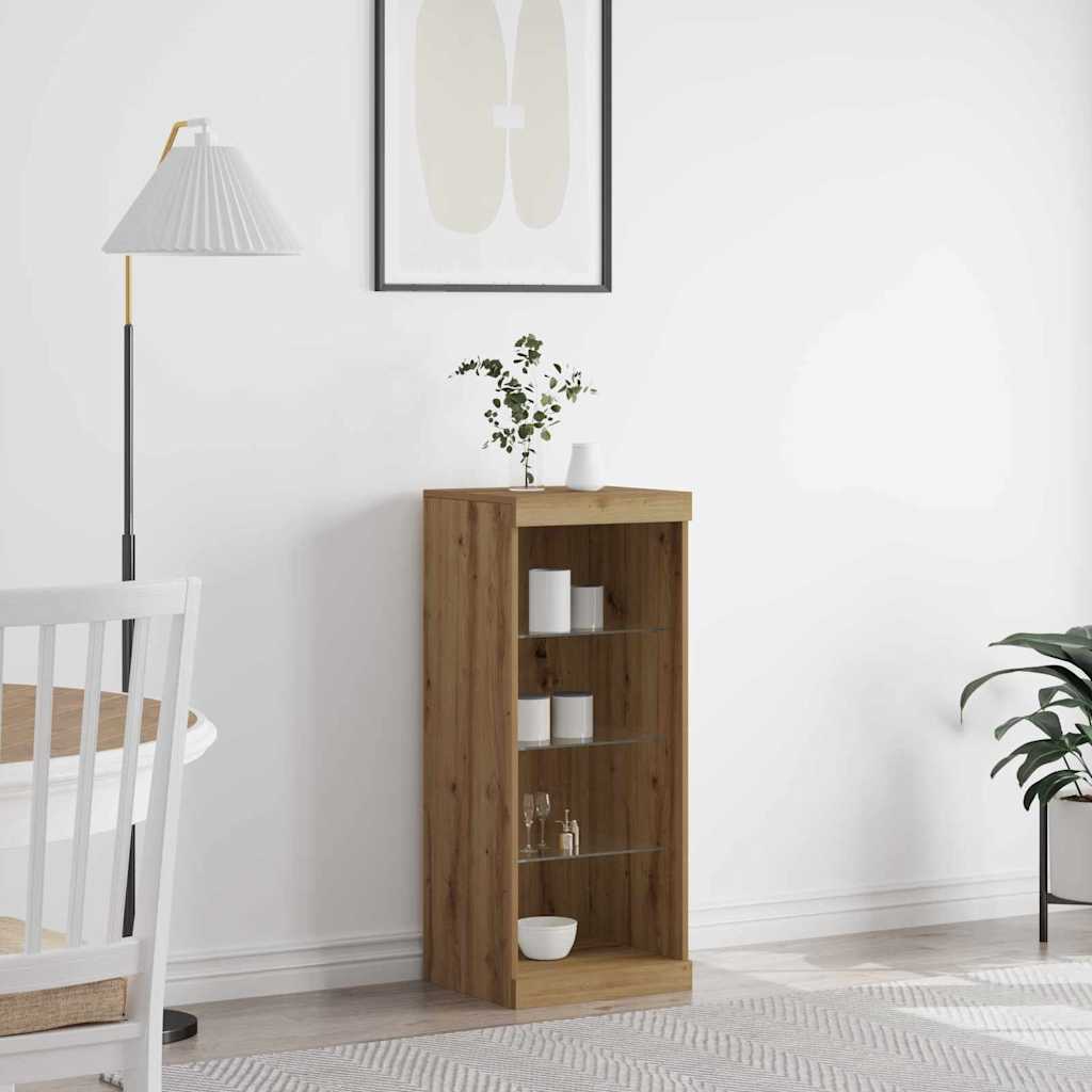 Sideboard with LED Lights Artisan Oak 41x37x100 cm