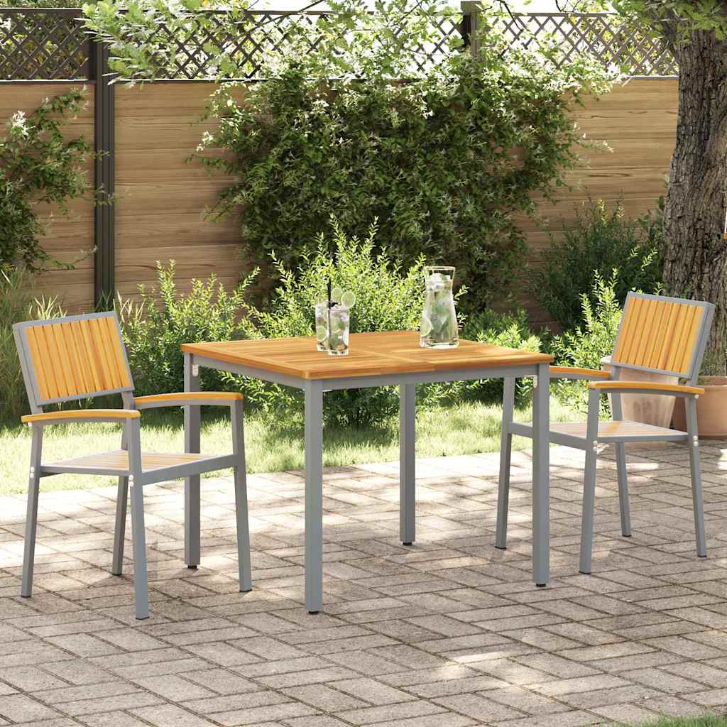 HAPARK Stacking Chair 2 pcs 56x57x87 cm Acacia Wooden - Brown